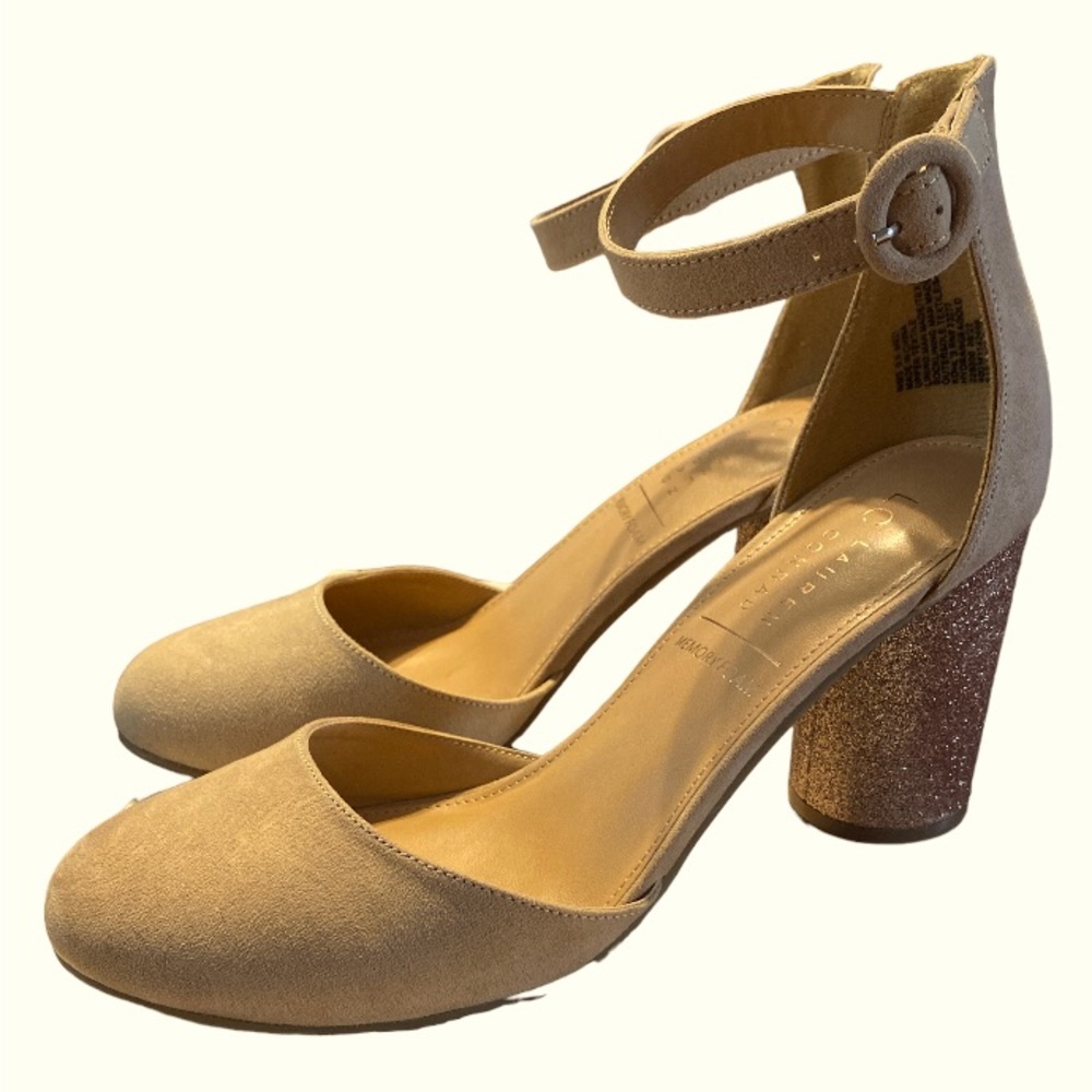 Lauren Conrad Size 9.5 Thick Gold Glitter Heel. NWT Hydrangea